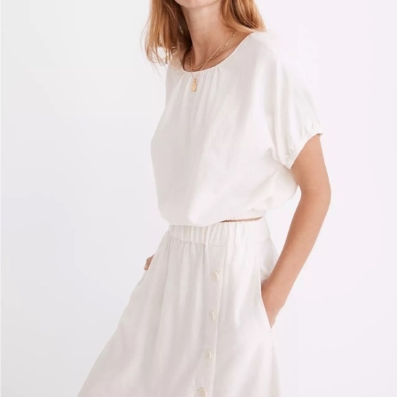 Madewell Linen-Blend Bubble Top - Picture 11 of 12
